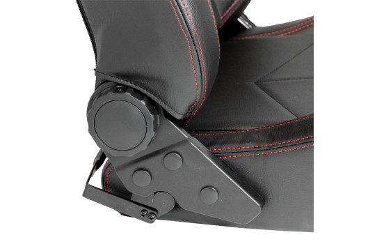 Sports seat 'TN' - Black leatherette + red stitching - Double-sided adjustable backrest -, Image 6