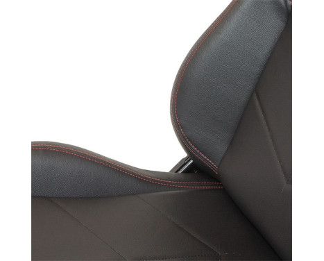Sports seat 'TN' - Black leatherette + red stitching - Double-sided adjustable backrest -, Image 7