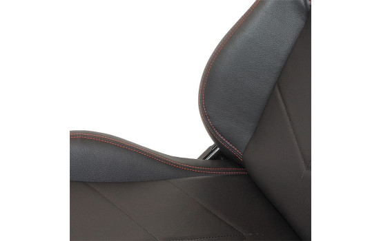 Sports seat 'TN' - Black leatherette + red stitching - Double-sided adjustable backrest -, Image 7