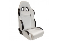 Sports seat 'Type T' - White/Black Artificial leather - Double-sided adjustable backrest