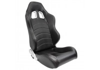 Sports seat 'Type Z' - Black Carbon Look - Double-sided adjustable backrest - incl. sled
