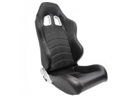 Sports seat 'Type Z' - Black Carbon Look - Double-sided adjustable backrest - incl