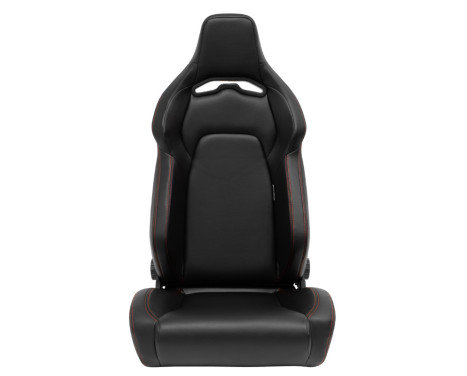 Sports seat 'VGR' - Black artificial leather + red stitching - Double-sided adjustable backrest, Image 3