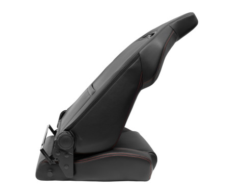 Sports seat 'VGR' - Black artificial leather + red stitching - Double-sided adjustable backrest, Image 4
