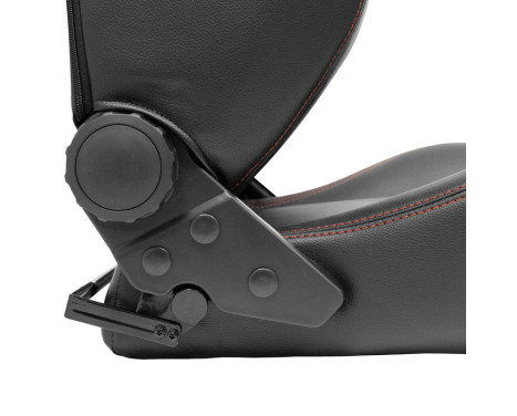 Sports seat 'VGR' - Black artificial leather + red stitching - Double-sided adjustable backrest, Image 5