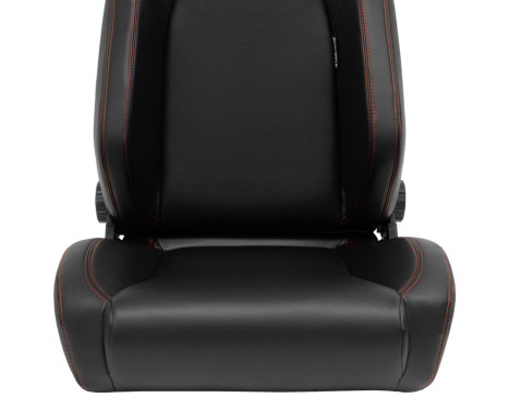 Sports seat 'VGR' - Black artificial leather + red stitching - Double-sided adjustable backrest, Image 6