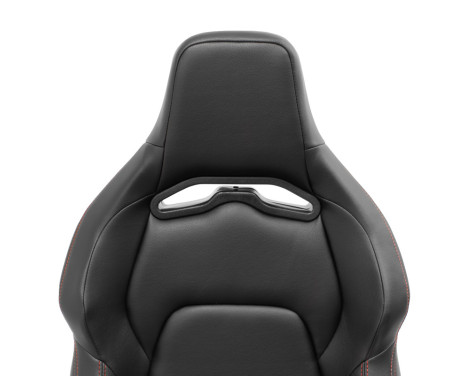 Sports seat 'VGR' - Black artificial leather + red stitching - Double-sided adjustable backrest, Image 8