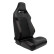 Sports seat 'VGR' - Black leatherette + dark gray fabric/suede + red stitching