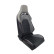 Sports seat 'VGR' - Black leatherette + light gray fabric/suede + red stitching
