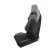 Sports seat 'VGR' - Black leatherette + light gray fabric/suede + red stitching, Thumbnail 2