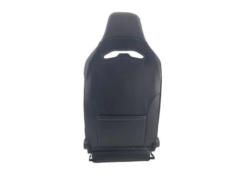 Sports seat 'VGR' - Black leatherette + light gray fabric/suede + red stitching, Image 4