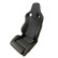 Sports seat NK - Black artificial leather + Gray textile - Double-sided adjustable backrest incl. sleds