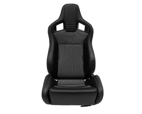 Sports seat NK - Black artificial leather + Gray textile - Double-sided adjustable backrest incl. sleds, Image 3