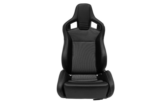 Sports seat NK - Black artificial leather + Gray textile - Double-sided adjustable backrest incl. sleds, Image 3