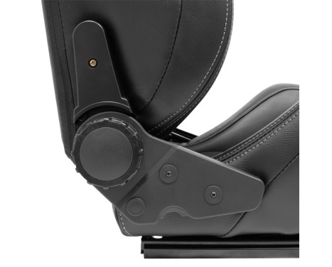 Sports seat NK - Black artificial leather + Gray textile - Double-sided adjustable backrest incl. sleds, Image 5