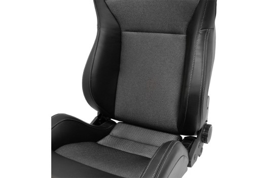 Sports seat NK - Black artificial leather + Gray textile - Double-sided adjustable backrest incl. sleds, Image 7
