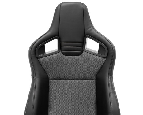 Sports seat NK - Black artificial leather + Gray textile - Double-sided adjustable backrest incl. sleds, Image 8