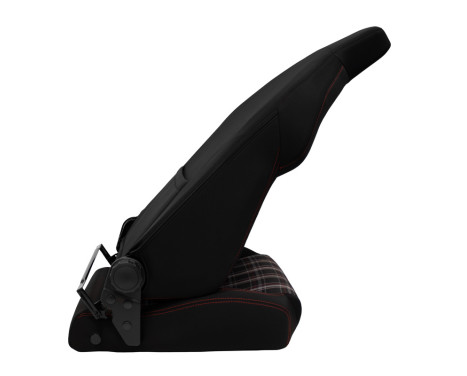 Sports seat VGR - Black fabric + Red diamond pattern fabric + Red stitching - Double-sided adjustable, Image 4