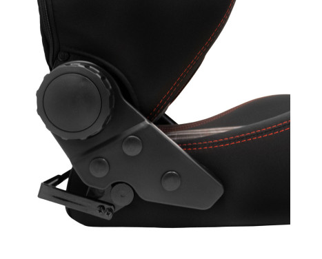 Sports seat VGR - Black fabric + Red diamond pattern fabric + Red stitching - Double-sided adjustable, Image 5