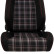 Sports seat VGR - Black fabric + Red diamond pattern fabric + Red stitching - Double-sided adjustable, Thumbnail 6