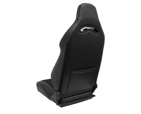 Sports seat VGR Premium - Black Leather & Alcantara + Red stitching - Double-sided adjustable, Image 2