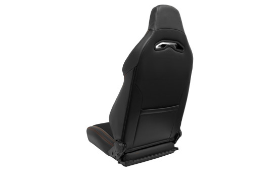 Sports seat VGR Premium - Black Leather & Alcantara + Red stitching - Double-sided adjustable, Image 2