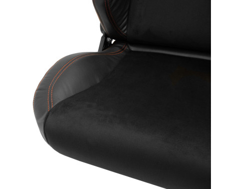 Sports seat VGR Premium - Black Leather & Alcantara + Red stitching - Double-sided adjustable, Image 5