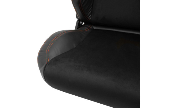 Sports seat VGR Premium - Black Leather & Alcantara + Red stitching - Double-sided adjustable, Image 5