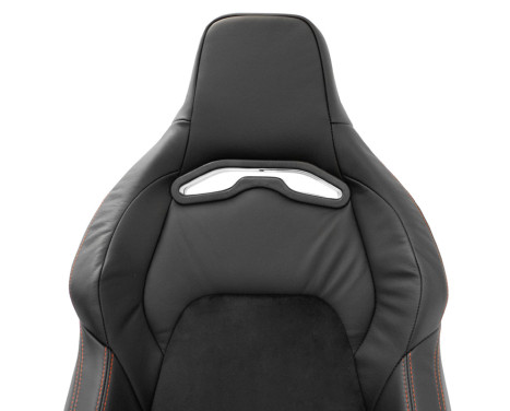 Sports seat VGR Premium - Black Leather & Alcantara + Red stitching - Double-sided adjustable, Image 6