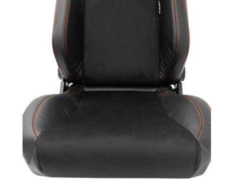 Sports seat VGR Premium - Black Leather & Alcantara + Red stitching - Double-sided adjustable, Image 7