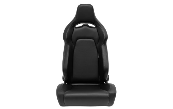 VGR sports seat - Black faux leather + silver stitching - Double-sided adjustable backrest, Image 3