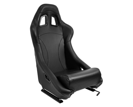 Sports seat 'BH' - Black Artificial leather - Fixed backrest - incl. slides