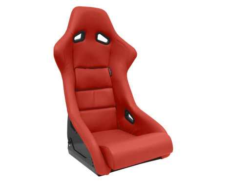 Sports seat 'BS1' - Red Artificial Leather - Fixed polyester backrest - incl. slides