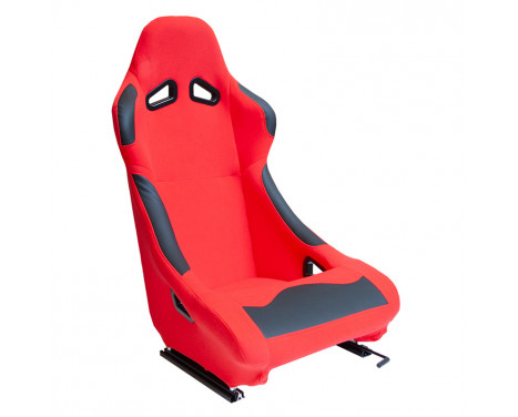 Sports seat 'BW' - Red - Fixed backrest - incl. slides