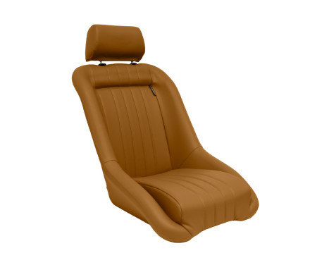 Sports seat 'Classic' - Beige Artificial leather - Fixed backrest + Headrest - incl. sleds