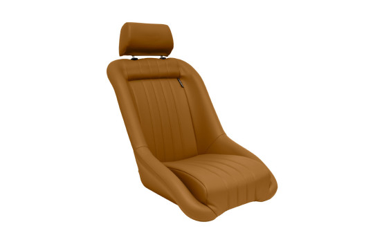 Sports seat 'Classic' - Beige Artificial leather - Fixed backrest + Headrest - incl. sleds