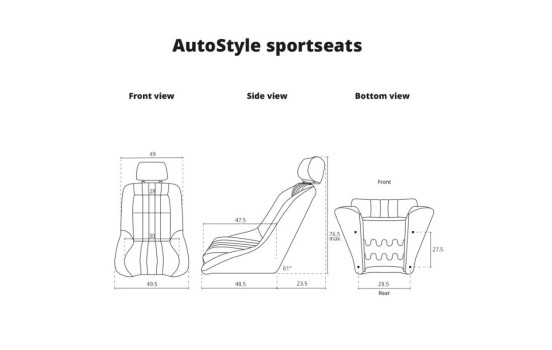 Sports seat 'Classic' - Beige Artificial leather - Fixed backrest + Headrest - incl. sleds, Image 10