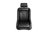 Sports seat 'Classic' - Black Artificial leather - Fixed backrest + Headrest - Incl. Slides