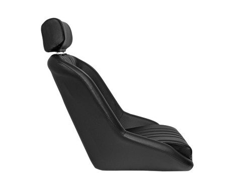 Sports seat 'Classic' - Black Artificial leather - Fixed backrest + Headrest - Incl. Slides, Image 2