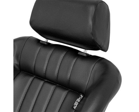 Sports seat 'Classic' - Black Artificial leather - Fixed backrest + Headrest - Incl. Slides, Image 4