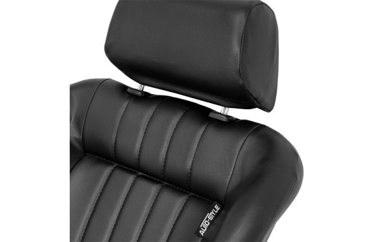 Sports seat 'Classic' - Black Artificial leather - Fixed backrest + Headrest - Incl. Slides, Image 4