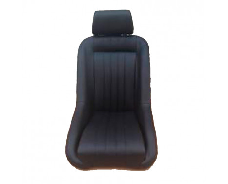 Sports seat 'Classic' - Black - Fixed backrest + Headrest - Incl. Slides