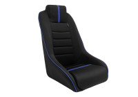 Sports seat 'Classic RS' - Black/Blue - Fixed backrest + Integrated headrest - incl. sled