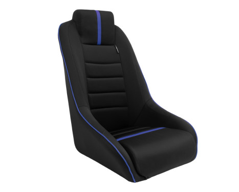 Sports seat 'Classic RS' - Black/Blue - Fixed backrest + Integrated headrest - incl. sled