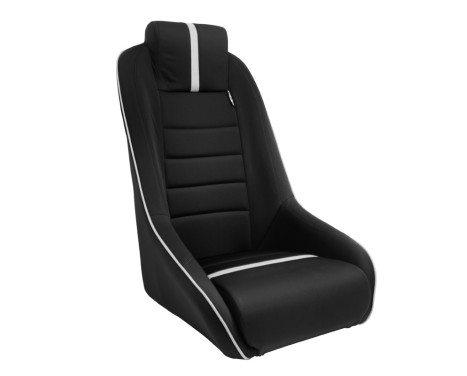 Sports seat 'Classic RS' - Black/Grey - Fixed backrest + Integrated headrest - incl. sled