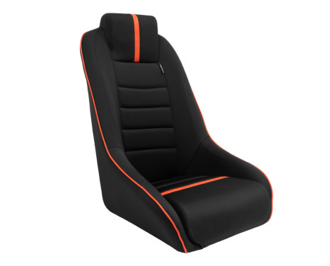 Sports seat 'Classic RS' - Black/Red - Fixed backrest + Integrated headrest - incl. sleds