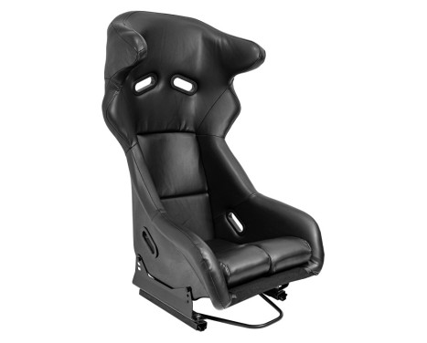 Sports seat 'FS' - Black Artificial leather - Fixed polyester backrest - incl. slides