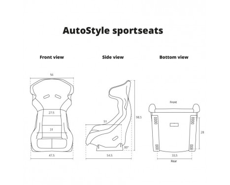 Sports seat 'FS' - Black - Fixed polyester backrest, Image 10