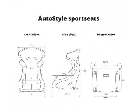 Sports seat 'JJ' - Black - Fixed polyester backrest, Image 10