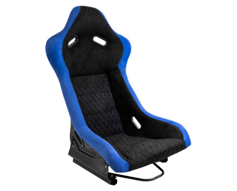 Sports seat 'LV' - Black/Blue - Fixed polyester backrest - incl. slides